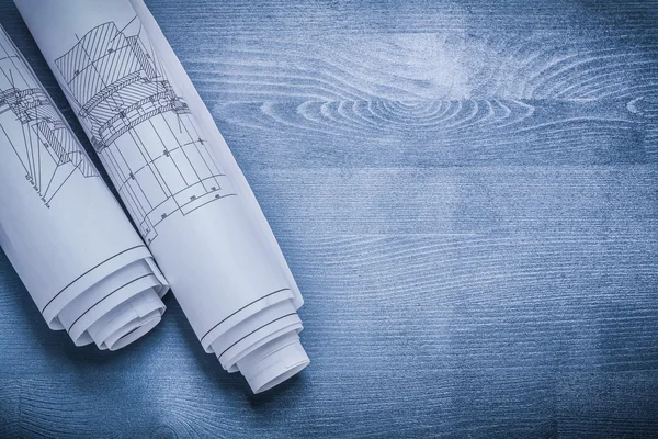 White rolled blueprints — Stock Photo, Image