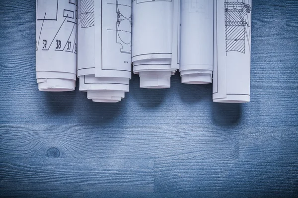 White rolls of blueprints — Stock Photo, Image