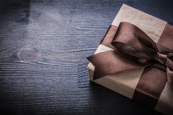 Gift box-container with brown ribbon — Stock Photo, Image