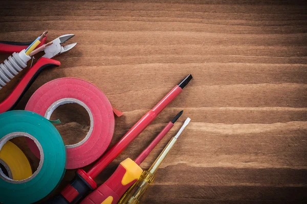 Insulated screwdrivers and cutting pliers — Stock Photo, Image