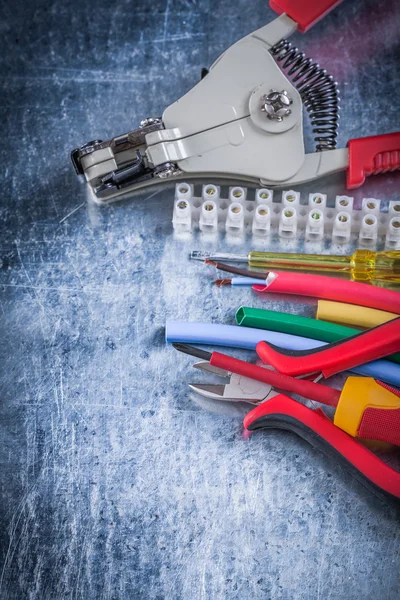 Wire strippers protection and insulated screwdrivers — Stock Photo, Image