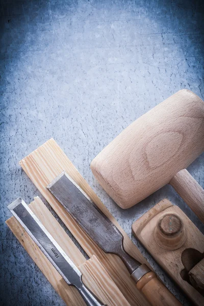 Fából készült gyalu mallet tégla — Stock Fotó