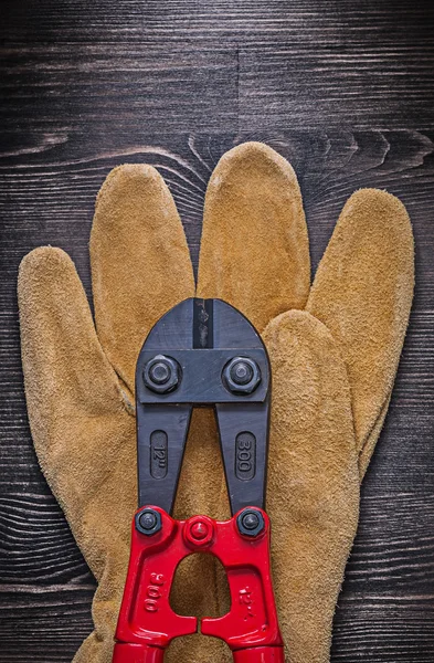 Leather protective glove and tool — Stock Photo, Image