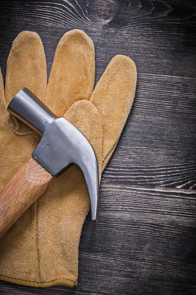 Leather protective glove and tool — Stock Photo, Image