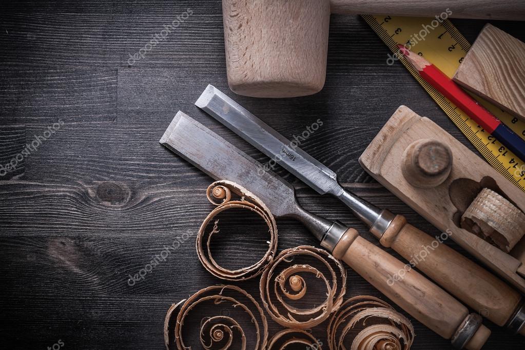 Set of carpenter tools — Stock Photo © mihalec 92641524