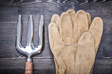 Mala çatal ve deri eldiven