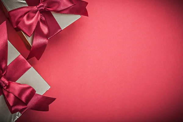 Present boxes with bows — Stock Photo, Image