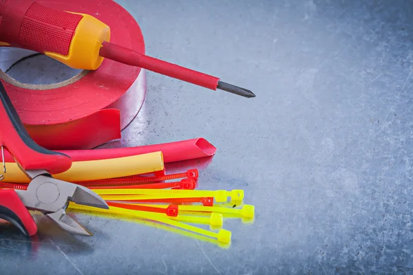 Insulating tape, wires, screwdriver, nippers — Stock Photo, Image