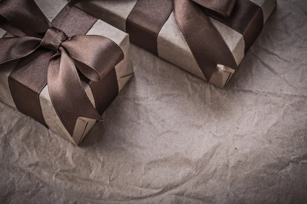 Present boxes on wrapping paper