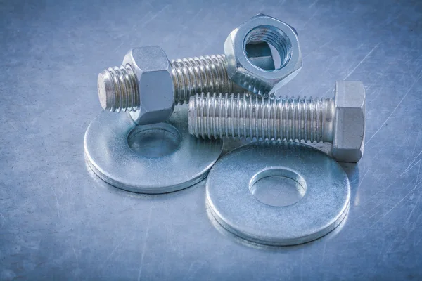 Bolt washers, screwbolts, screw-nuts — Stock Photo, Image