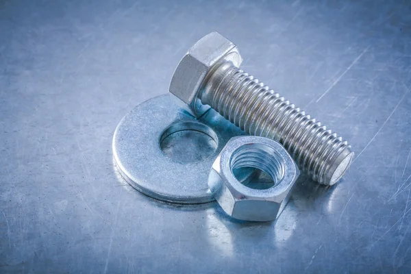 Bolt washer, screwbolt, construction nut — Stock Photo, Image