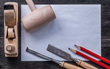 Düz Keskiler, tahta çekiç, planer