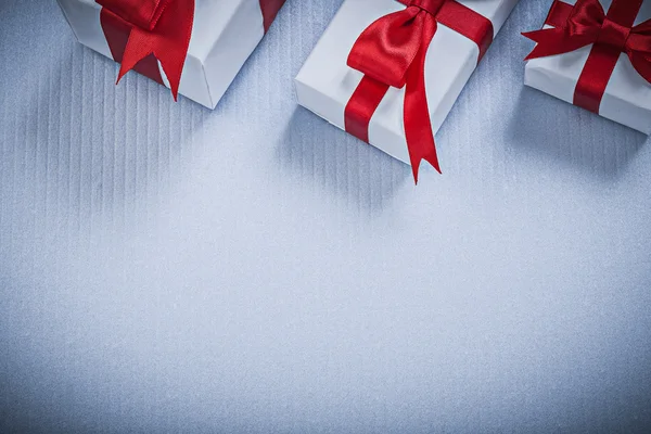 Wrapped giftboxes on white — Stock Photo, Image