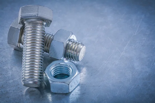 Threaded bolts, construction nuts — Stock Photo, Image