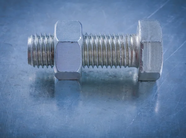 Steel threaded bolt and nut — Stock Photo, Image