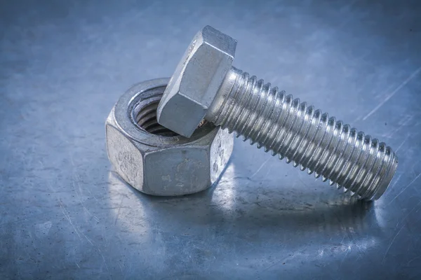 Steel threaded bolt and nut — Stock Photo, Image