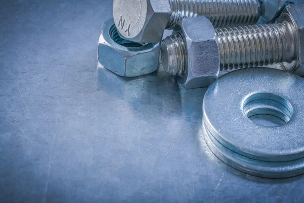 Bolt washers, screwbolts and screw-nuts — Stock Photo, Image