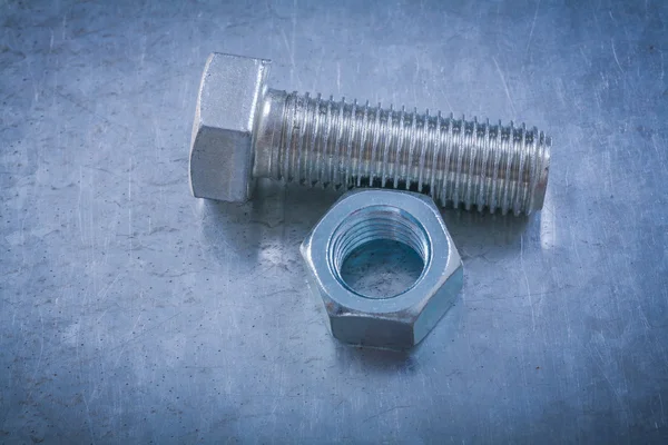 Stainless bolt and screw-nut — Stock Photo, Image