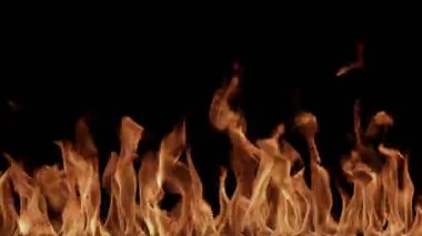 Yüksek çözünürlüklü siyah bir zemin üzerine alevler yanan