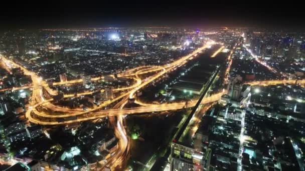 Panorama della città di notte. Thailandia. Bangkok — Video Stock