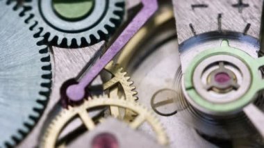 Bir saat içindeki Clockwork mekanizma closeup