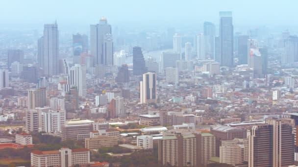 Cityscape of Downtown Bangkok. Thailand with Many High-rise Buildings — Stock Video