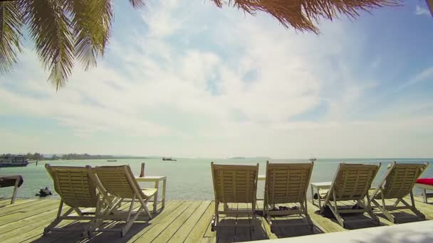 Deck Chairs in the Sun at Sihanoukville — Stock Video