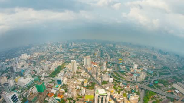 Vista panorámica de la gran ciudad. Vista de pájaro. Bangkok — Vídeos de Stock