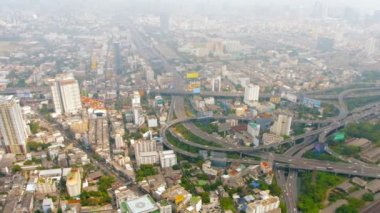 Bangkok Şehir Manzarası. Tayland. Bir Ana Karayolu Kavşağı ile