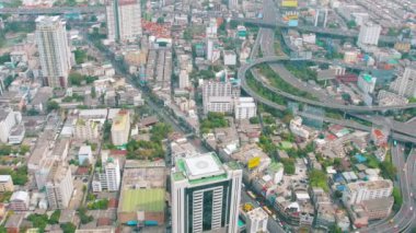 Bangkok Tayland'ın Bizans otoyol sisteminden şehrin yukarısındaki yüksek