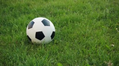 Doğal çim ile sahada Futbol topu