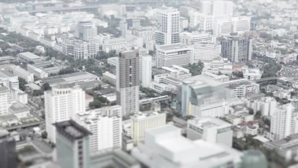 La ville asiatique. Vue de dessus avec effet de champ peu profond — Video