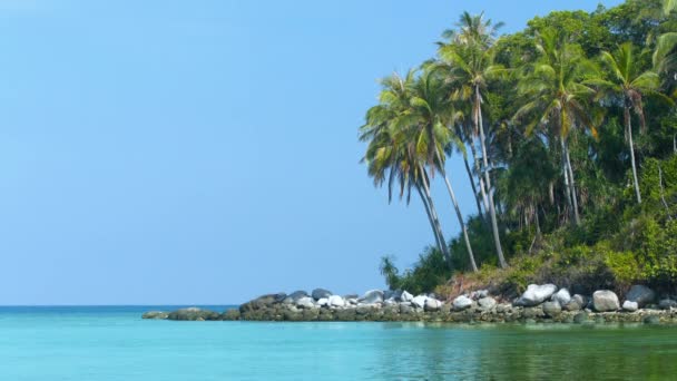 Beautiful. Rocky. Wild. Tropical Beach in Southern Thailand — Stock Video