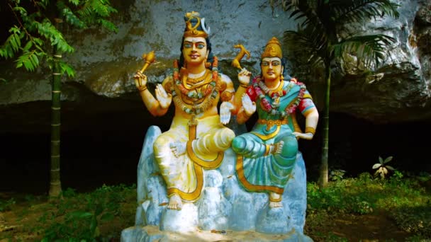 Religious Idols Outside a Hindu Temple — Stock Video