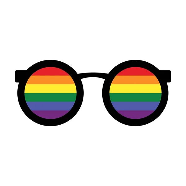 Ilustração Vetorial Óculos Sol Com Lentes Lgbt Gay Arco Íris — Vetor de Stock