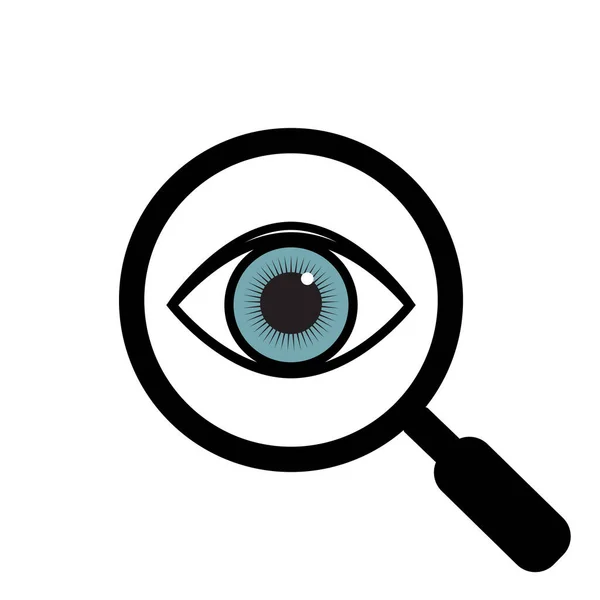 Simple Vector Illustration Eye Icon Magnifying Glass — Stock Vector