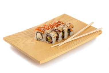 suşi tabağı, üzerinde beyaz izole