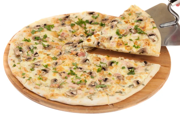 Beyaz ev yapımı pizza — Stok fotoğraf