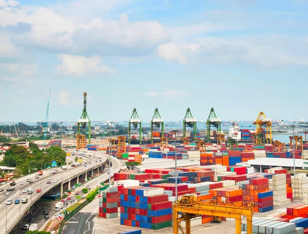 SIngapore commercial port storage — Stock Photo, Image