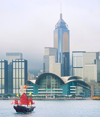 Hong Kong Downtown skyline clipart