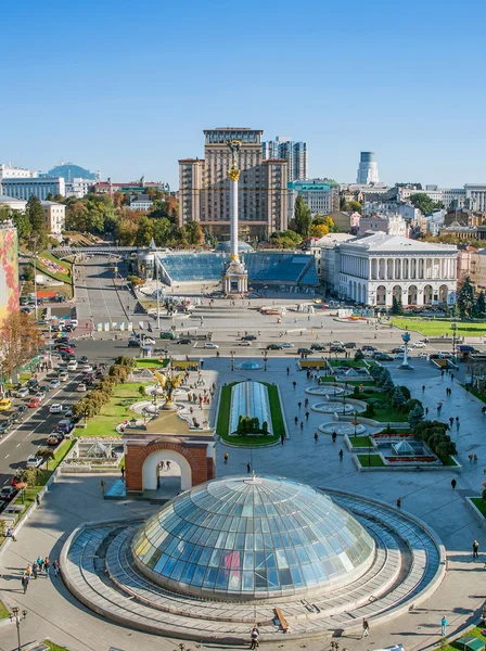 Přehled náměstí nezávislosti, Kyjev, Ukrajina — Stock fotografie