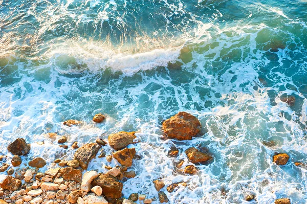Praia de rocha do mar, fundo — Fotografia de Stock