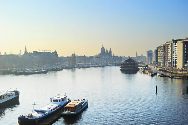 Panoramę miasta Amsterdam, Holandia — Zdjęcie stockowe