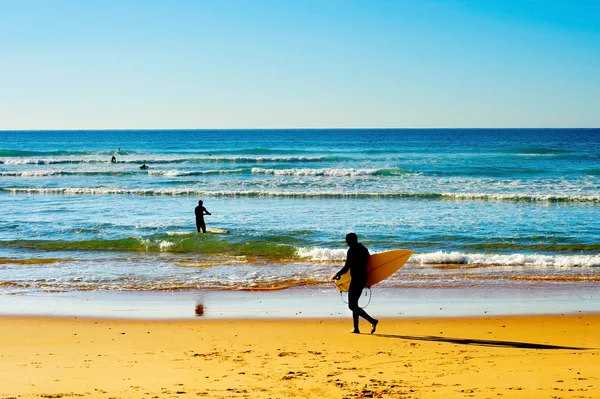 Surfisti su una spiaggia — Foto Stock