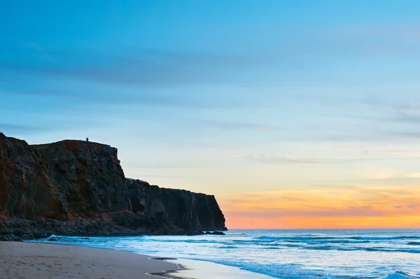 Romantisk solnedgang på havet – stockfoto