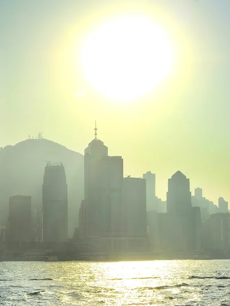 Hong kong Innenstadt bei Sonnenuntergang — Stockfoto