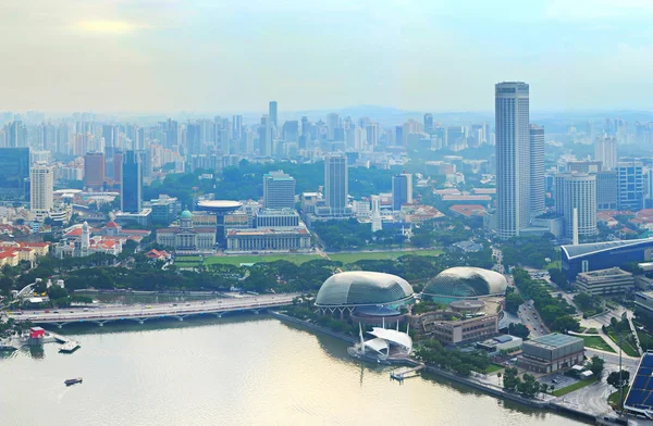 Overlooking aerial view of Singapore — Stock Photo, Image