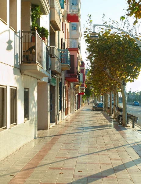 Sunny street of Barcelona suburb — Stock Photo, Image