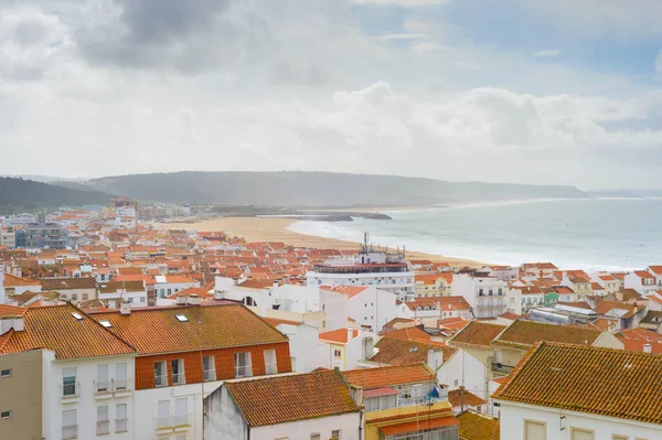 Skyline Van Nazare Beroemde Toeristische Bestemming Griekenland — Stockfoto