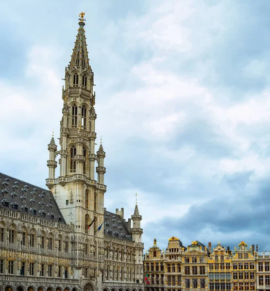 Grand Place Sehenswürdigkeiten Gebäude Zentralen Platz Der Stadt Stimmungsvolle Skyline — Stockfoto